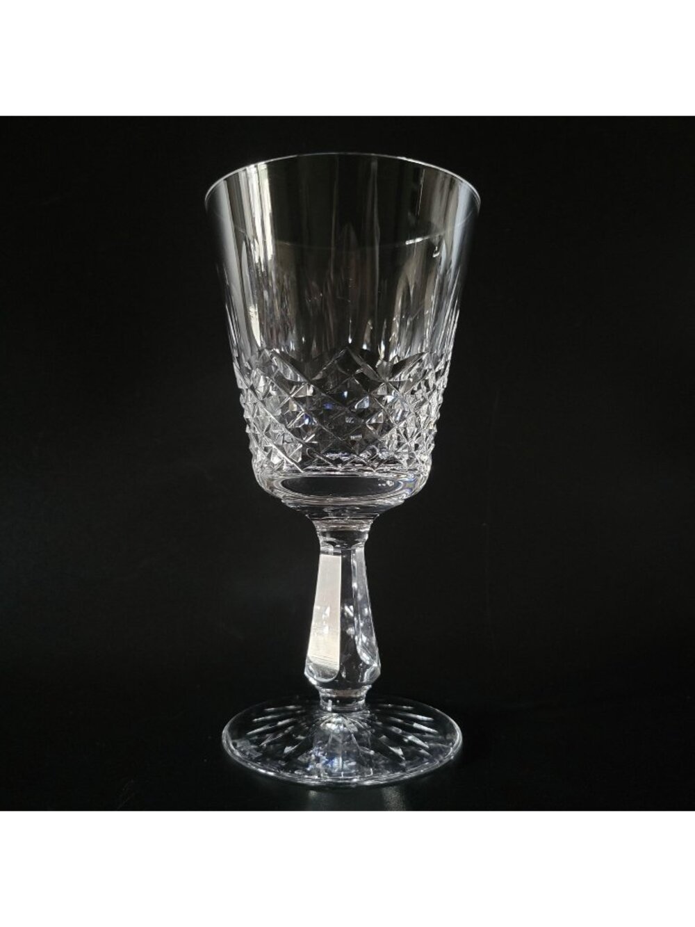 Vintage Waterford Crystal Kenmare Claret Wine Goblet 6.75" Cut Diamond Design